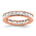 14k Rose Gold Polished Channel-set 2 carat Princess Diamond Complete Eternity Band