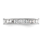 14k White Gold Polished Channel-set 2 carat Princess Diamond Complete Eternity Band