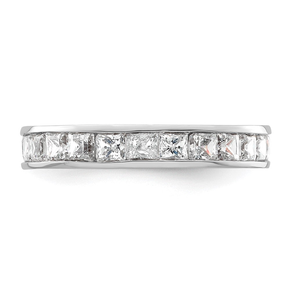 14k White Gold Polished Channel-set 2 carat Princess Diamond Complete Eternity Band