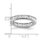 14k White Gold Polished Channel-set 2 carat Princess Diamond Complete Eternity Band