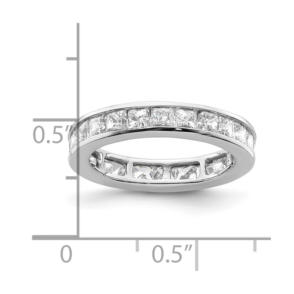14k White Gold Polished Channel-set 2 carat Princess Diamond Complete Eternity Band
