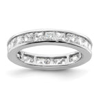 14k White Gold Polished Channel-set 2 carat Princess Diamond Complete Eternity Band