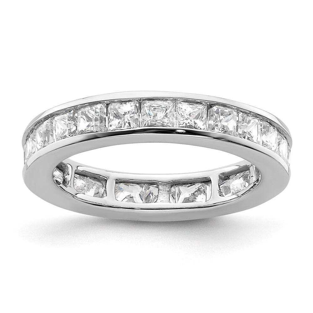 14k White Gold Polished Channel-set 2 carat Princess Diamond Complete Eternity Band