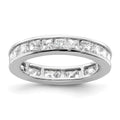 14k White Gold Polished Channel-set 2 carat Princess Diamond Complete Eternity Band