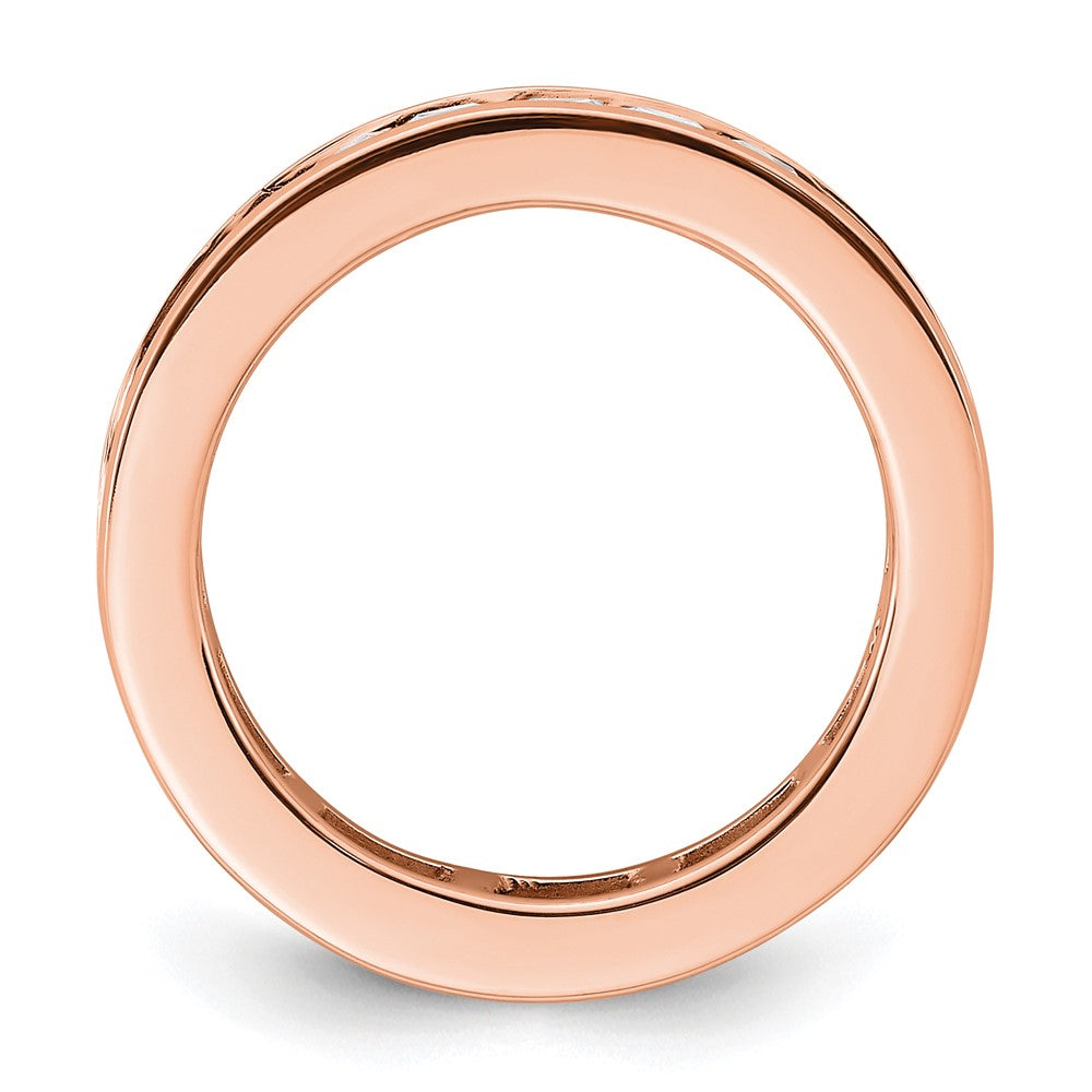 14k Rose Gold Polished Channel-set 2 carat Princess Diamond Complete Eternity Band