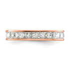 14k Rose Gold Polished Channel-set 2 carat Princess Diamond Complete Eternity Band