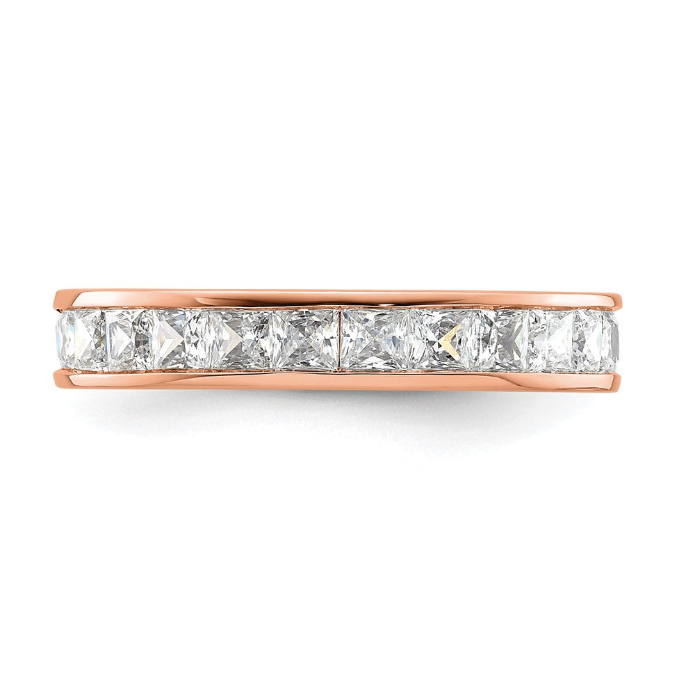 14k Rose Gold Polished Channel-set 2 carat Princess Diamond Complete Eternity Band