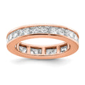 14k Rose Gold Polished Channel-set 2 carat Princess Diamond Complete Eternity Band