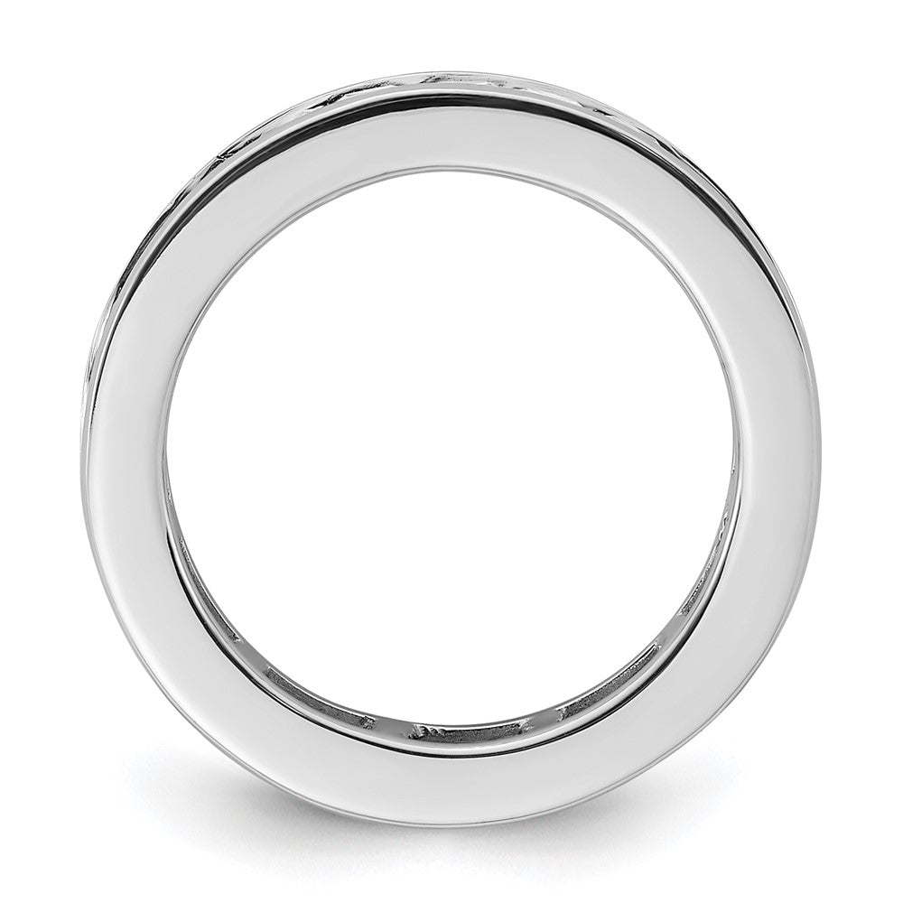 14k White Gold Polished Channel-set 2 carat Princess Diamond Complete Eternity Band