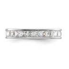 14k White Gold Polished Channel-set 2 carat Princess Diamond Complete Eternity Band