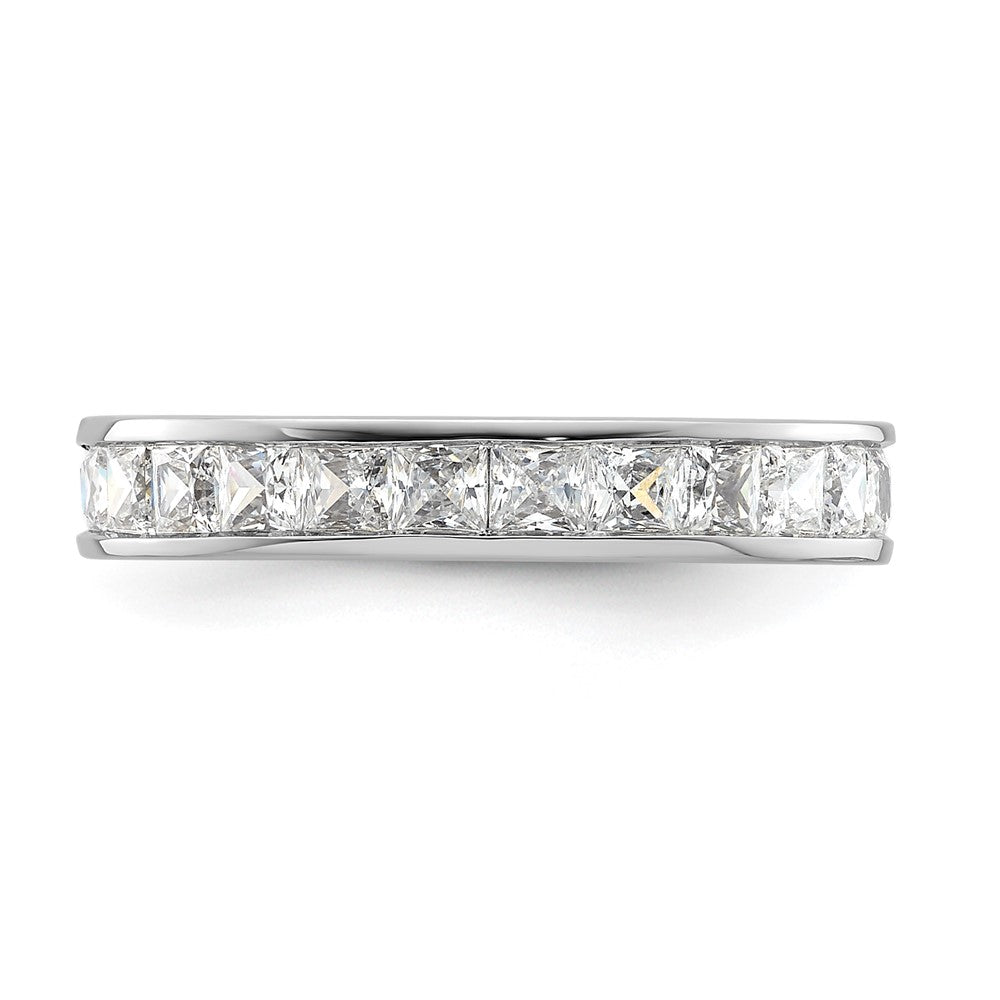 14k White Gold Polished Channel-set 2 carat Princess Diamond Complete Eternity Band
