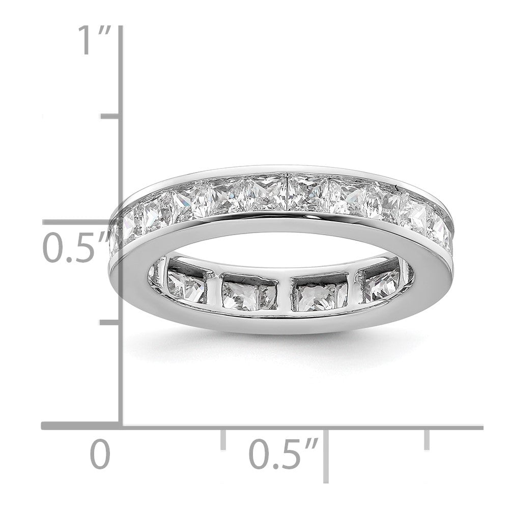 14k White Gold Polished Channel-set 2 carat Princess Diamond Complete Eternity Band