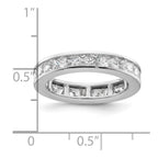 14k White Gold Polished Channel-set 2 carat Princess Diamond Complete Eternity Band