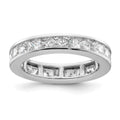 14k White Gold Polished Channel-set 2 carat Princess Diamond Complete Eternity Band
