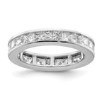 14k White Gold Polished Channel-set 2 carat Princess Diamond Complete Eternity Band