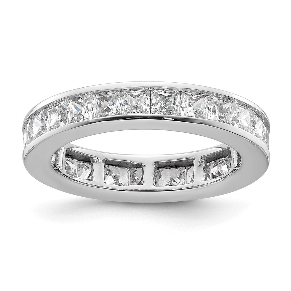 14k White Gold Polished Channel-set 2 carat Princess Diamond Complete Eternity Band