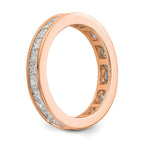 14k Rose Gold Polished Channel-set 2 carat Princess Diamond Complete Eternity Band