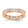 14k Rose Gold Polished Channel-set 2 carat Princess Diamond Complete Eternity Band