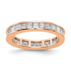 14k Rose Gold Polished Channel-set 2 carat Princess Diamond Complete Eternity Band