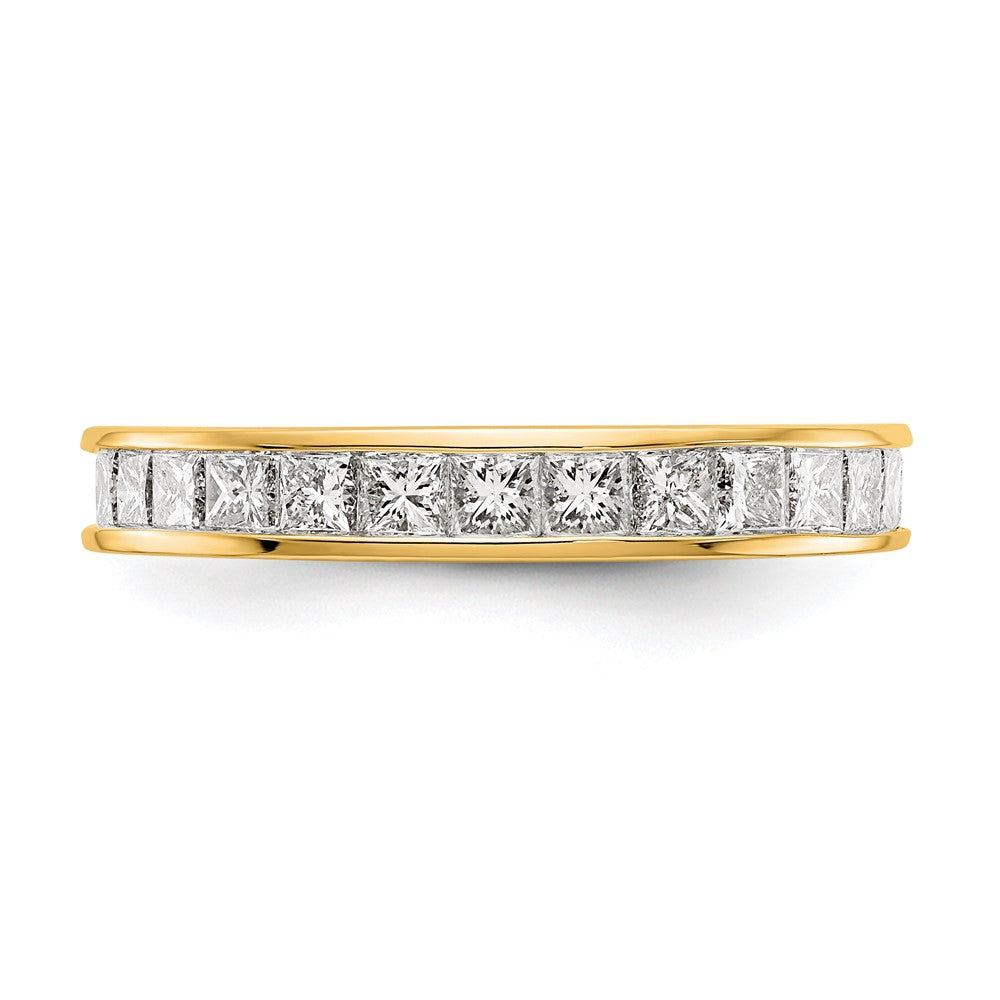 14k Polished Channel-set 2 carat Princess Diamond Complete Eternity Band