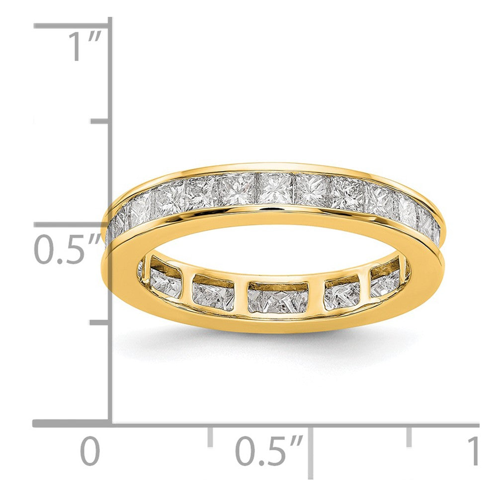 14k Polished Channel-set 2 carat Princess Diamond Complete Eternity Band