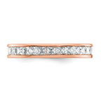 14k Rose Gold Polished Channel-set 2 carat Princess Diamond Complete Eternity Band