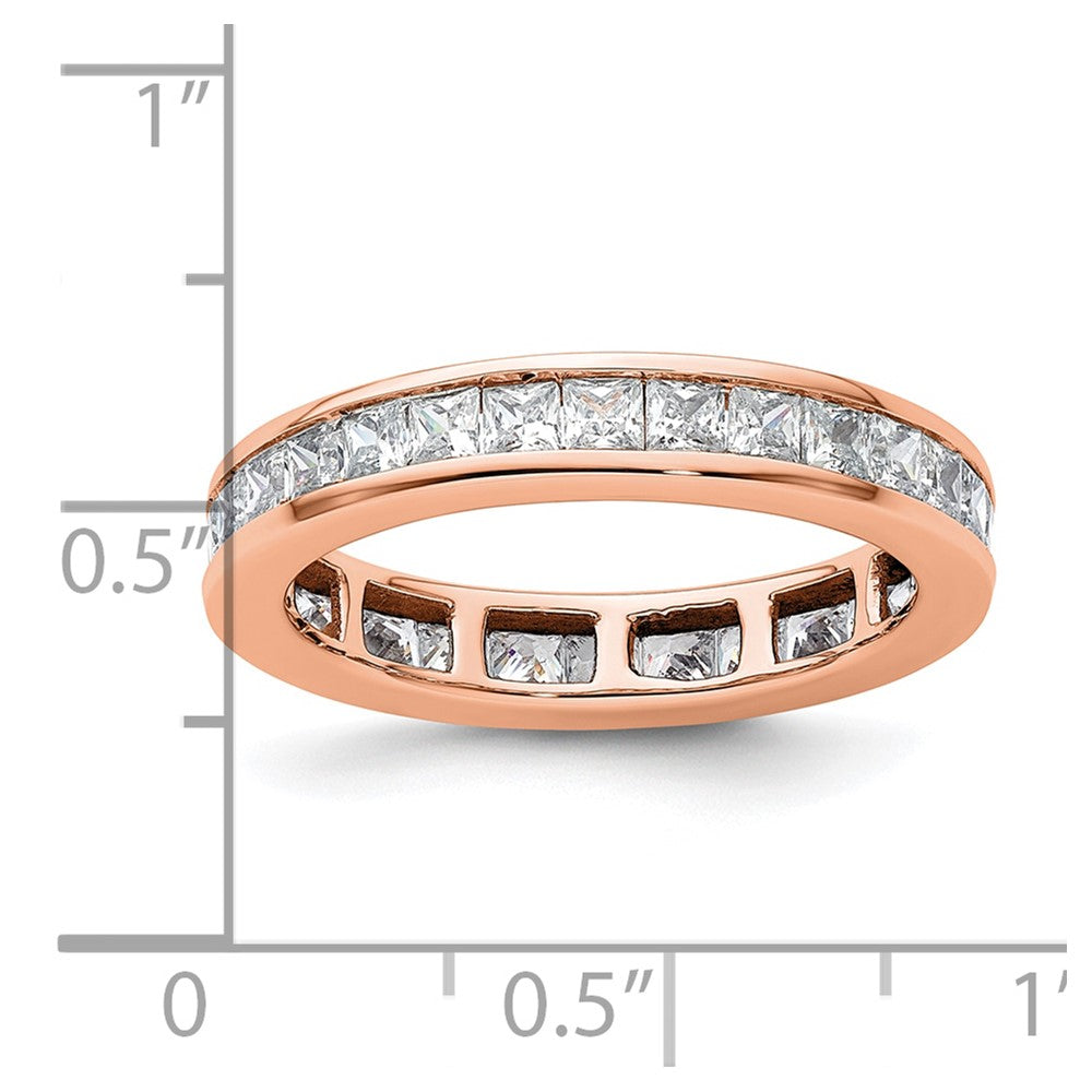 14k Rose Gold Polished Channel-set 2 carat Princess Diamond Complete Eternity Band