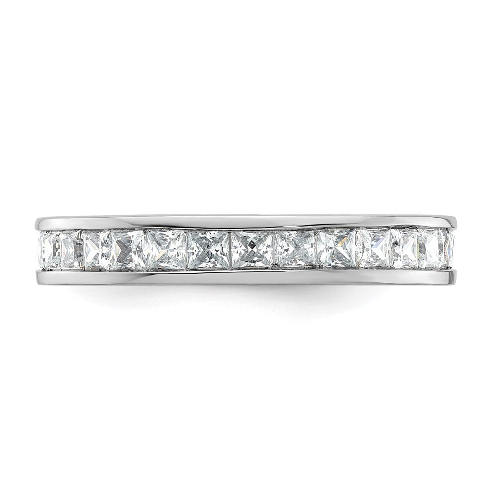 14k White Gold Polished Channel-set 2 carat Princess Diamond Complete Eternity Band
