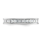 14k White Gold Polished Channel-set 2 carat Princess Diamond Complete Eternity Band