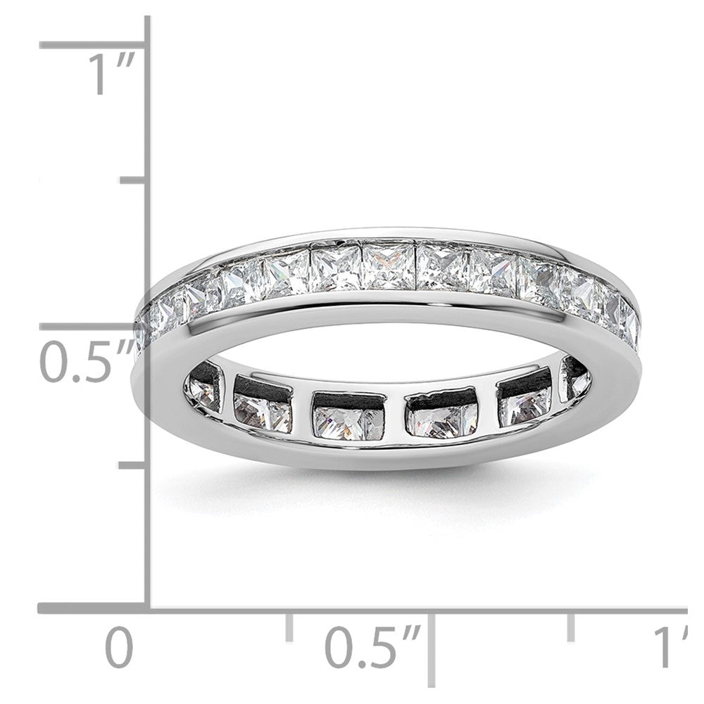 14k White Gold Polished Channel-set 2 carat Princess Diamond Complete Eternity Band