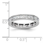 14k White Gold Polished Channel-set 2 carat Princess Diamond Complete Eternity Band