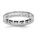 14k White Gold Polished Channel-set 2 carat Princess Diamond Complete Eternity Band