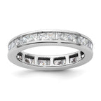 14k White Gold Polished Channel-set 2 carat Princess Diamond Complete Eternity Band