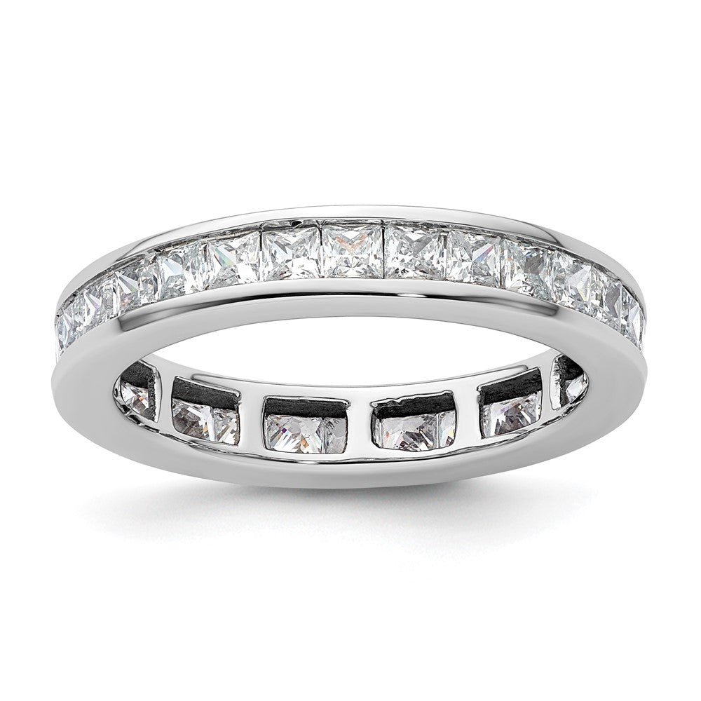 14k White Gold Polished Channel-set 2 carat Princess Diamond Complete Eternity Band