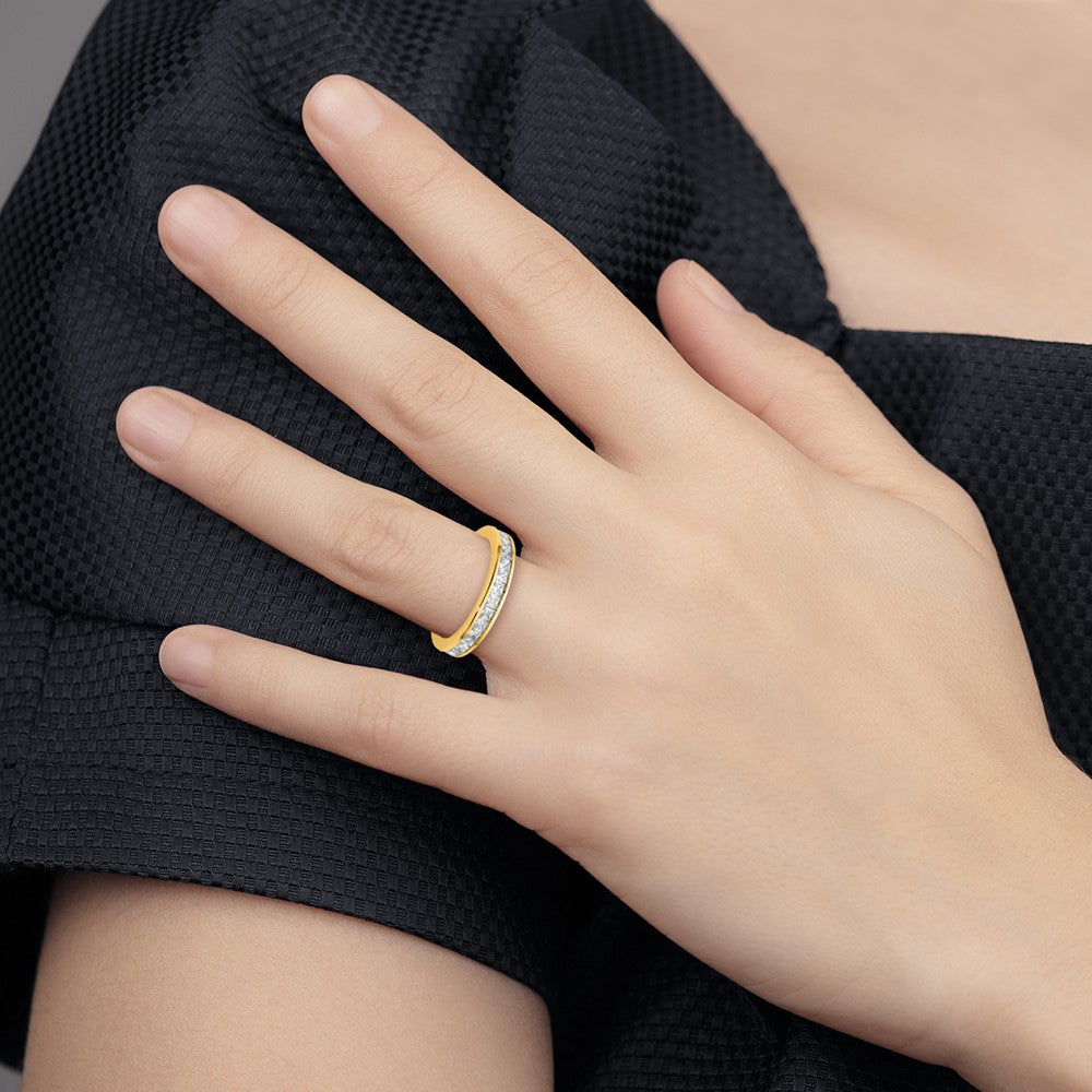 14k Polished Channel-set 2 carat Princess Diamond Complete Eternity Band