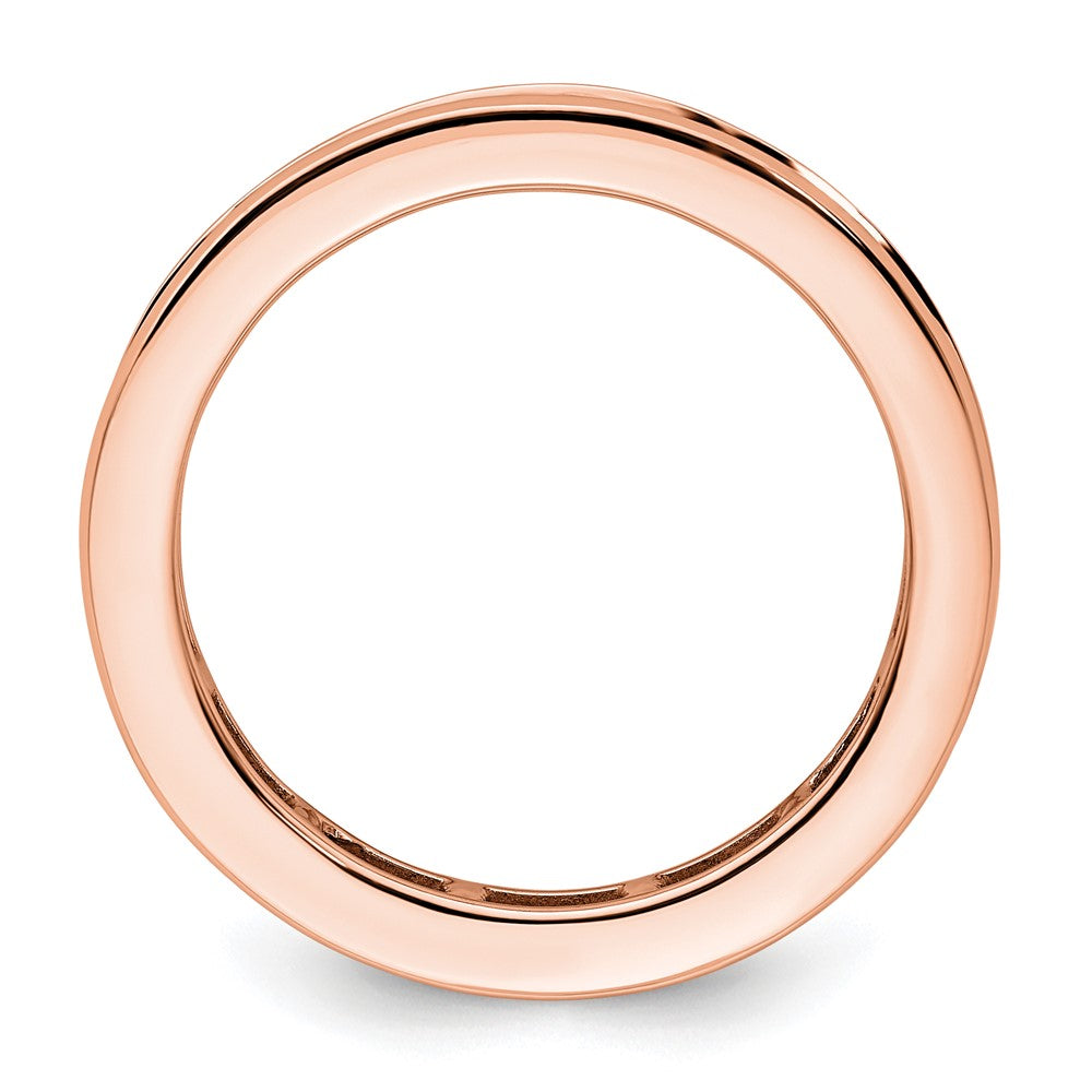 14k Rose Gold Polished Channel-set 2 carat Princess Diamond Complete Eternity Band
