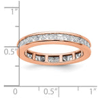 14k Rose Gold Polished Channel-set 2 carat Princess Diamond Complete Eternity Band