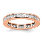14k Rose Gold Polished Channel-set 2 carat Princess Diamond Complete Eternity Band
