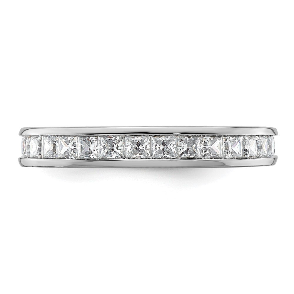 14k White Gold Polished Channel-set 2 carat Princess Diamond Complete Eternity Band