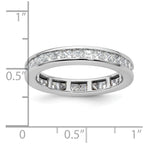 14k White Gold Polished Channel-set 2 carat Princess Diamond Complete Eternity Band