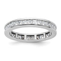 14k White Gold Polished Channel-set 2 carat Princess Diamond Complete Eternity Band