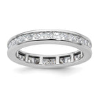 14k White Gold Polished Channel-set 2 carat Princess Diamond Complete Eternity Band