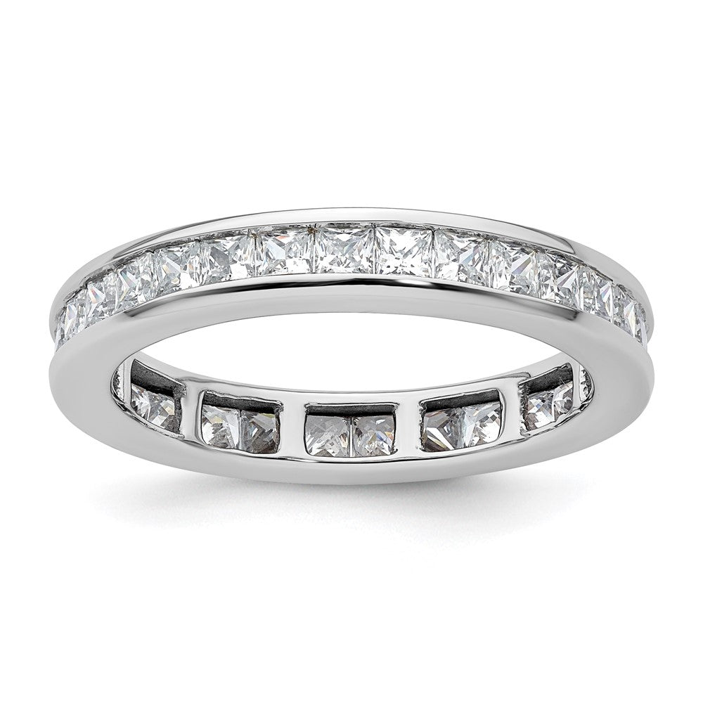 14k White Gold Polished Channel-set 2 carat Princess Diamond Complete Eternity Band