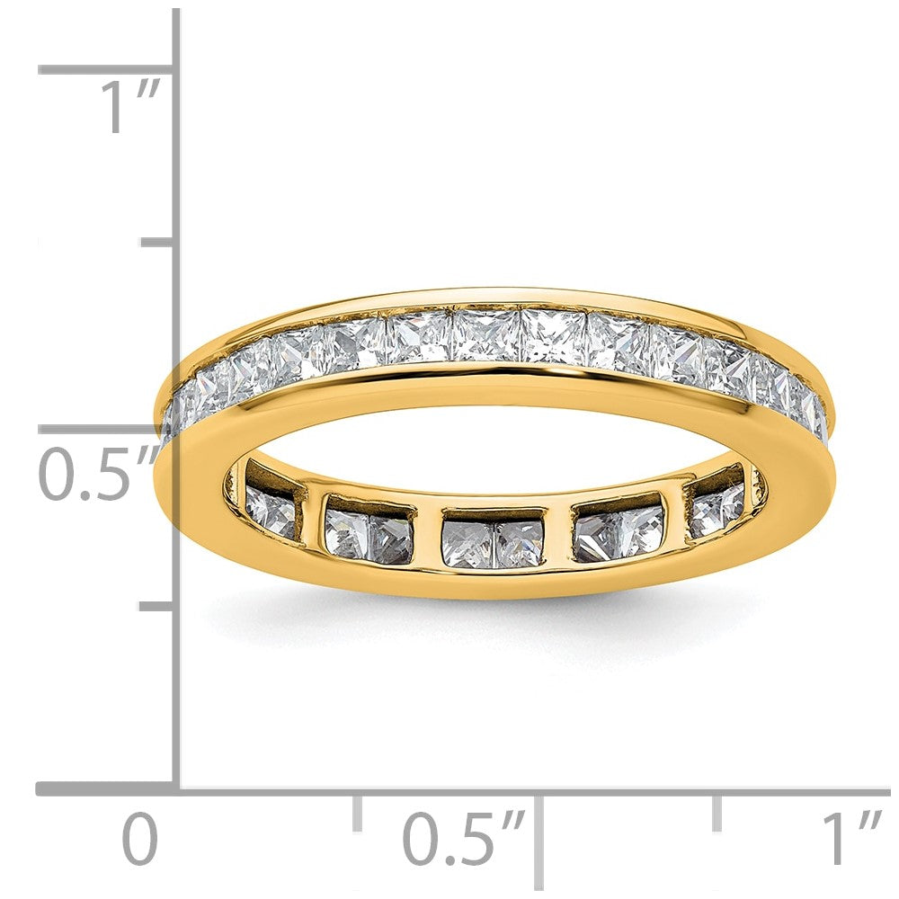 14k Polished Channel-set 2 carat Princess Diamond Complete Eternity Band