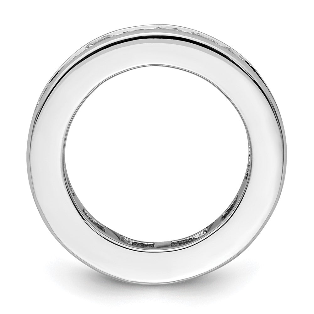 14k White Gold Polished Channel-set 3 carat Princess Diamond Complete Eternity Band