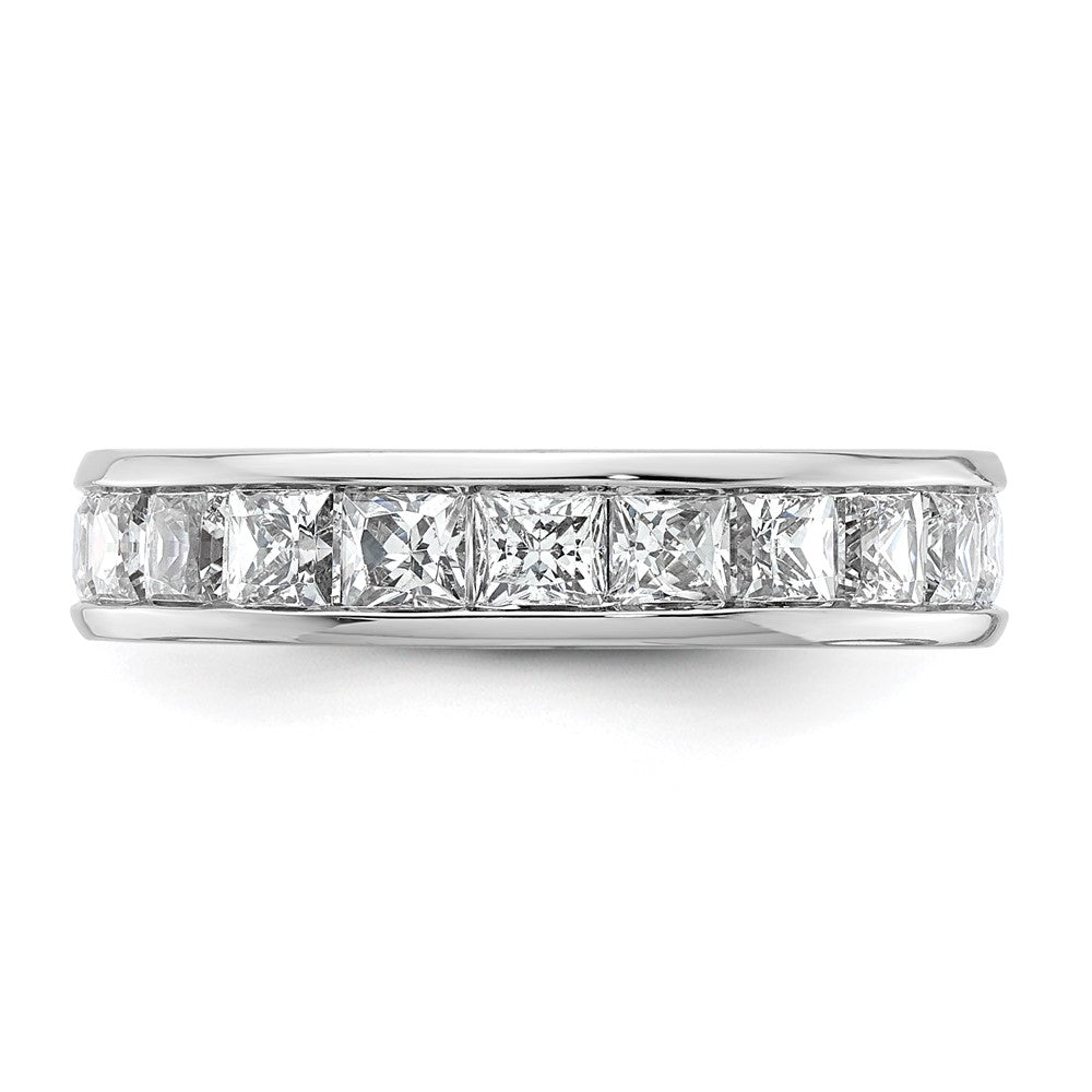 14k White Gold Polished Channel-set 3 carat Princess Diamond Complete Eternity Band