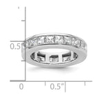 14k White Gold Polished Channel-set 3 carat Princess Diamond Complete Eternity Band