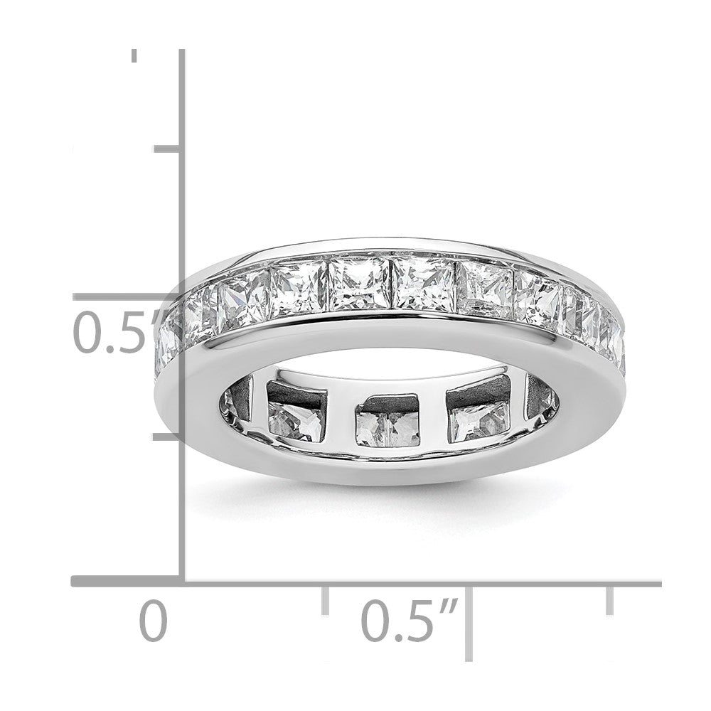 14k White Gold Polished Channel-set 3 carat Princess Diamond Complete Eternity Band