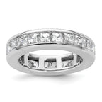 14k White Gold Polished Channel-set 3 carat Princess Diamond Complete Eternity Band