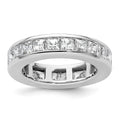 14k White Gold Polished Channel-set 3 carat Princess Diamond Complete Eternity Band